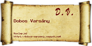 Dobos Varsány névjegykártya