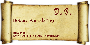 Dobos Varsány névjegykártya